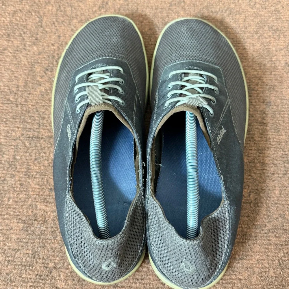 OluKai Nohea Moku Mens 10 Gray Mesh Water Ready Boat Shoes Sneakers Drop-In Heel